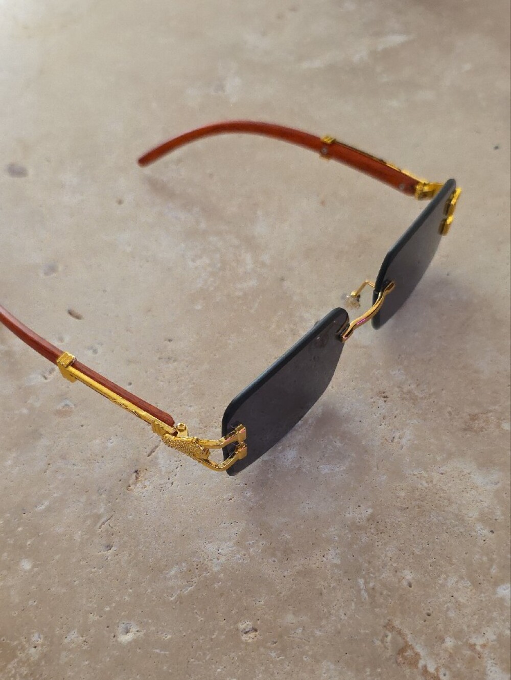 Cartier Rimless Sunglasses in Black and Gold with Red Case - Picture 10 of 10
